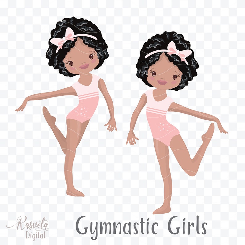 African American Girl GymBlack Characters Gymnastics Cute | Etsy