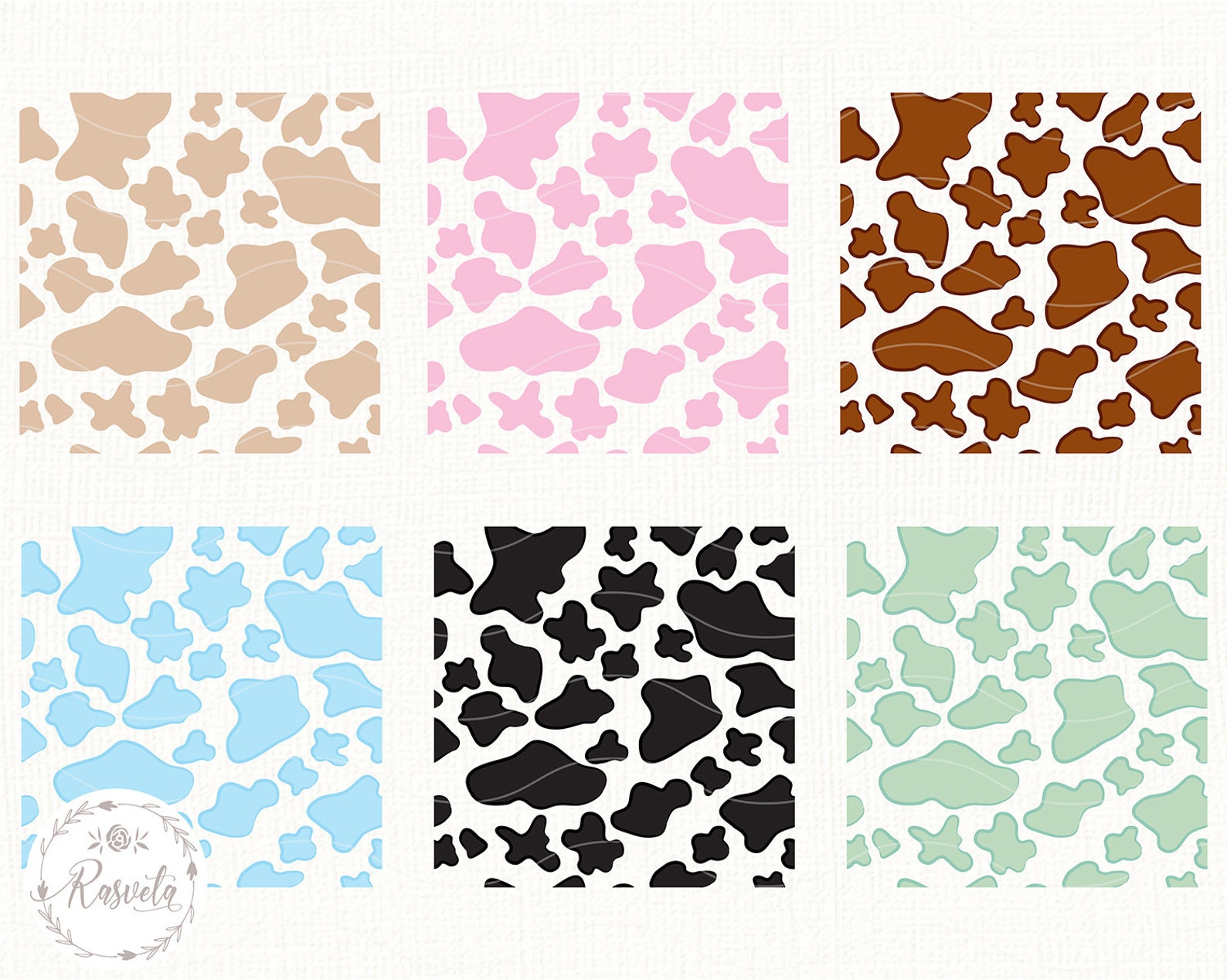 Cow Print Patterns Seamless Rainbow Cow Print Animal Etsy
