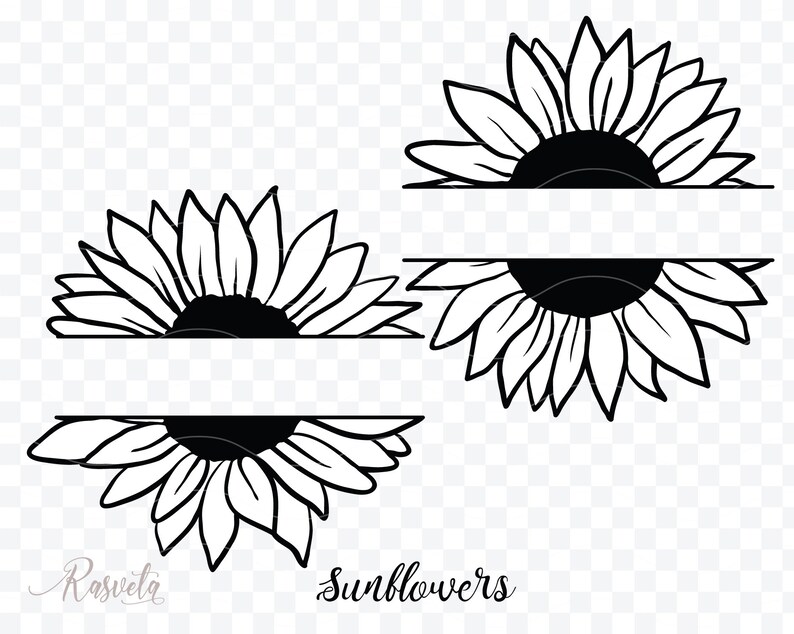 Download Sunflower Monogram Frames Sunflower doodle Sunflower ...