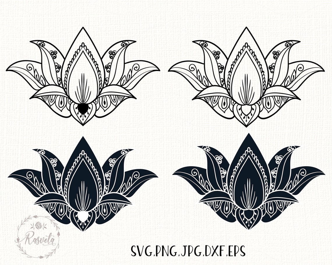 Lotus Mandala Flower Svg Lotus Flower Clip Art Lotus | Etsy