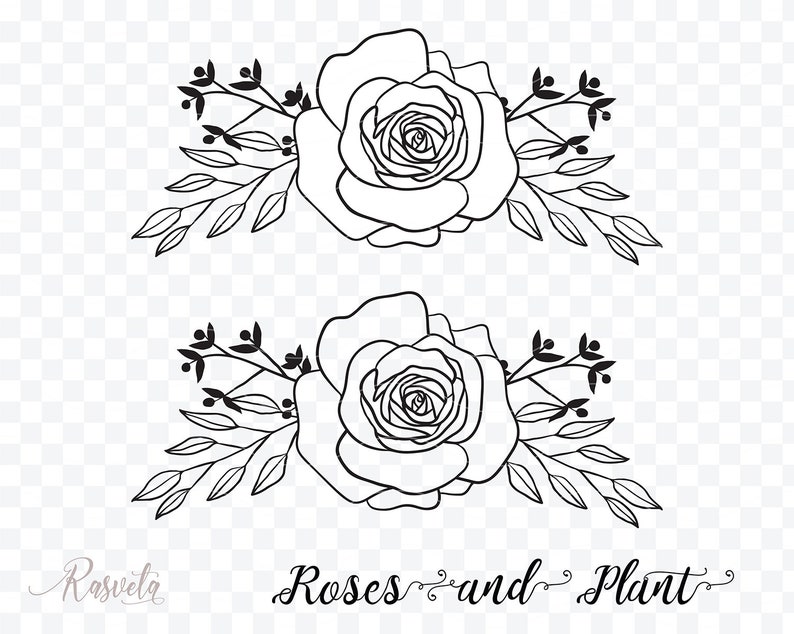 Divider Roses Bouquets Frames Monograms Roses Files for Etsy
