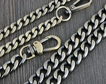 9mm/ 12mm Antique Brass High Quality Purse Chain Strap, Metal Shoulder Handbag Strap, Purse Replacement Chain, bag accessories, L1091