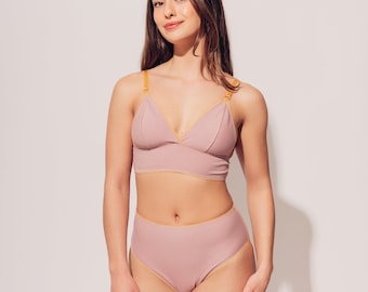 Organic Cotton Bralette - Mauve Color