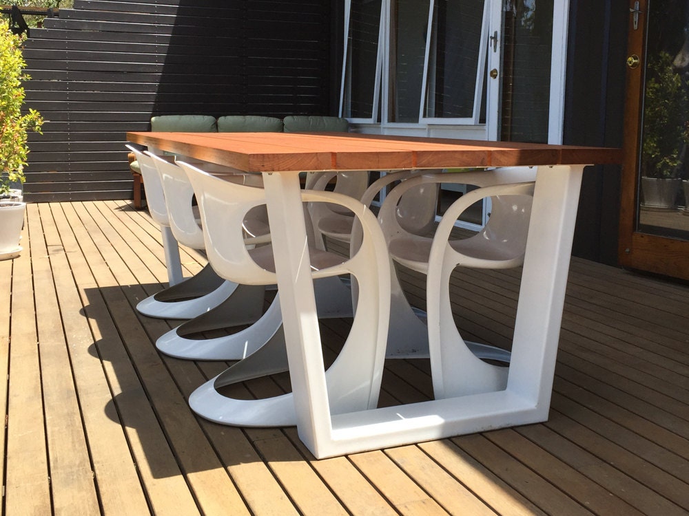 Blackbutt Timber Outdoor Dining Table Featuring Powdercoated Etsy
