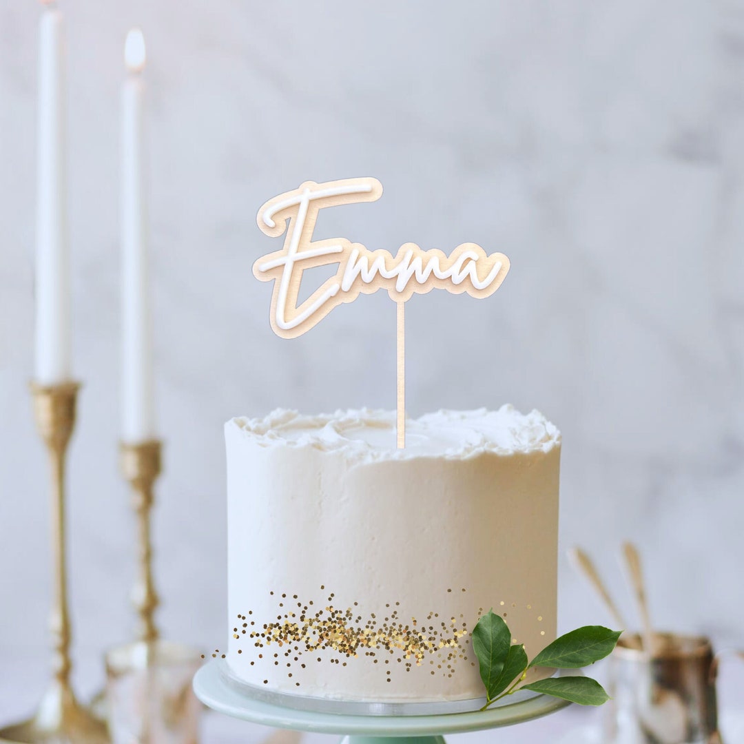 Custom Cake Topper Boho Cake Topper Two Layer Cake Topper Baby Shower ...