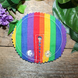 3.25 Inch Pads G-tube pads, Rainbow Stripes