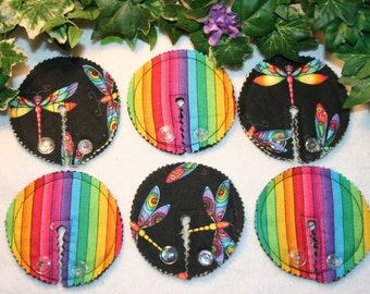3.25 Inch Pads G-tube pads, Dragonflies and stripes set of 6