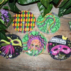3.25 Inch Pads G-tube pads, Mardi Gras set of 5