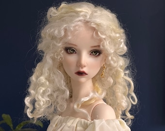 Mohair natural fibre wig for 1/3 BJD *Maskcatdoll or doll with head circumference of 22cm.