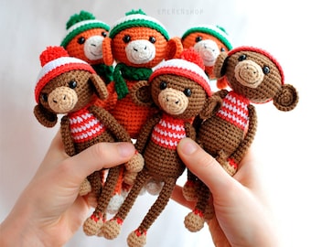 PDF pattern Сrochet monkey in hat , amigurumi pattern, monkey pattern, crochet animals, PDF pattern, crochet toy pattern