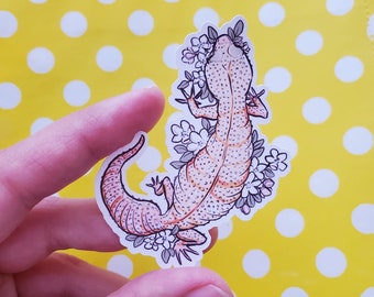 Leopard Gecko die-cut weatherproof sticker handmade