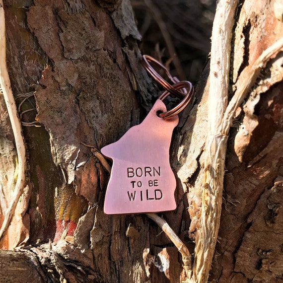 Wolf Dog ID Tag Hand Stamped Tag