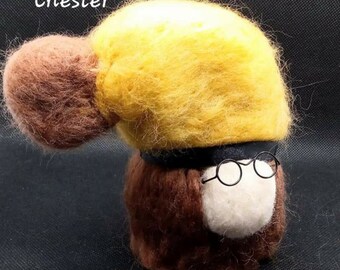 PONK GONK called CHESTER, needlefelted Heirloom keepsake ideal for Birthday or any occasion gift