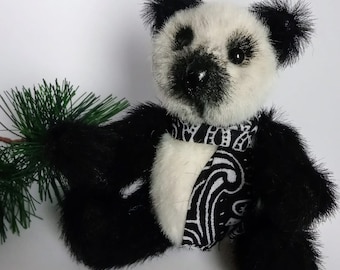 Miniature Keepsake Teddy Bear, artist handmade Panda Bear called Pan