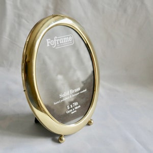 Oval Brass Photograph Frame Vintage Easel Photo Frame Hand Polished & Lacquer Coated