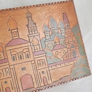 Vintage Hand Crafted Russian Keepsake Box With Decorative Design