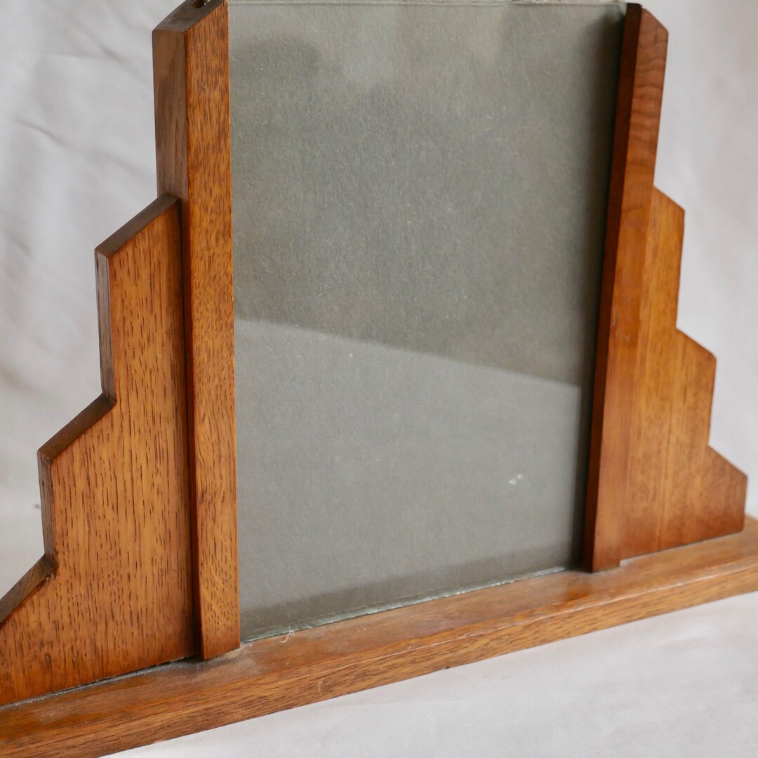 Art Deco Wood Frame Vintage 1930's Photograph Frame With Glass 21.5cm 8