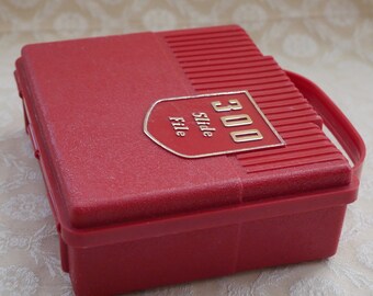 Slide Storage Box, Slide File Box, Red Plastic, Vintage Photography, Compartment Box, Carrying Case, File Organiser, Projector Accessory