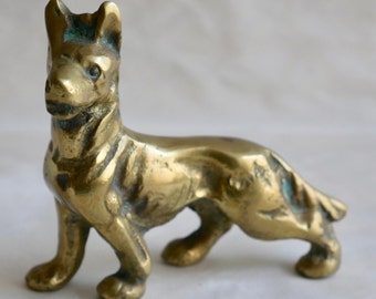 Brass German Shepherd Dog Vintage Alsatian Ornament