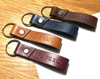 printed leather keyrings