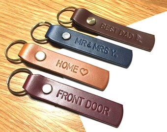 printed leather keyrings