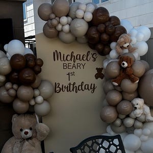 Beary First Birthday Decal - Beary 1st Birthday wooden sign - Beary 1st Theme Birthday Party Backdrop