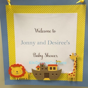 Noahs Ark Party Door Sign, Noahs Ark Welcome Sign, Noahs Ark Baby Shower, Noahs Ark Birthday Party, Baby Shower Sign, Birthday Party Sign