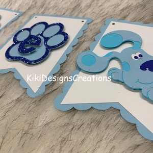 Blue’s Party Banner, Blue’s Party Supplies, Blues Highchair Banner, Blue's clue Happy Birthday banner, Your child's name banner