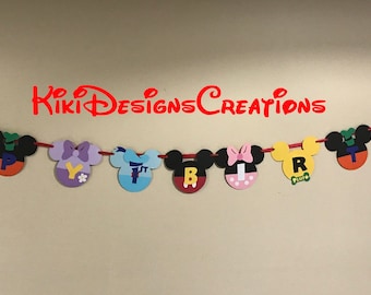 Mickey Mouse Clubhouse Birthday Banner, Mickey Mouse Birthday, Mickey and Friends Banner