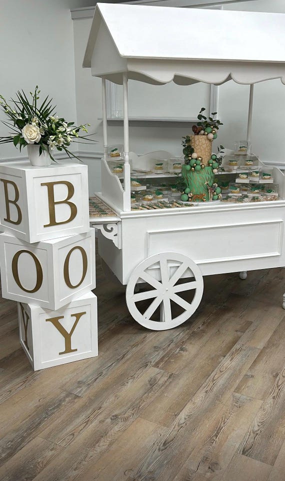 Baby Block baby shower decorations, baby shower decor, baby blocks, wooden letter blocks.