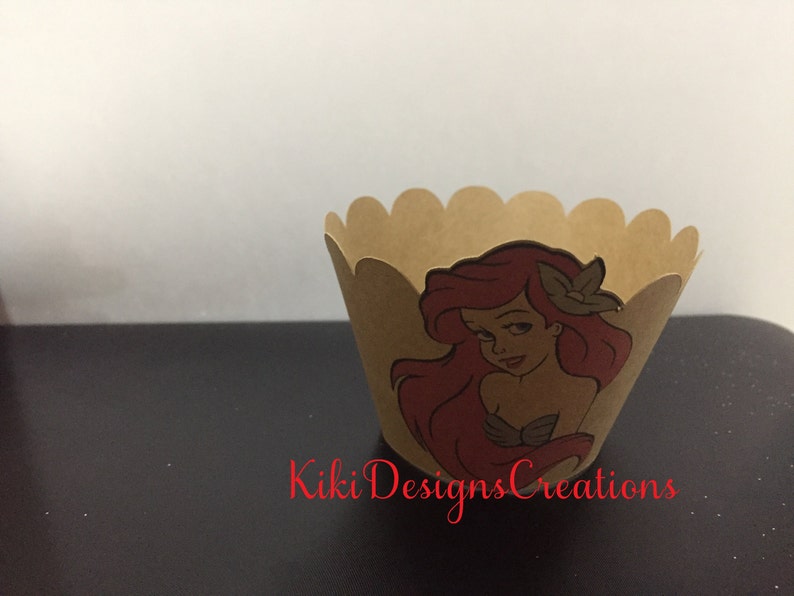 Cupcake Wrappers, Cupcake Holders, Little mermaid cupcake wrappers, Birthday Party, Wedding, Shower, All Occasion, Set of 12, Standard Size image 1