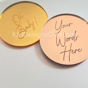 Acrylic Favor Tags, gold, silver rose gold Wedding Gift Tags, Wedding Favor Tags, Engraved Mirror Acrylic