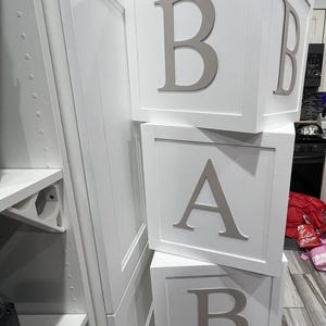Decoraciones para baby shower con bloques de bebé, decoración para baby shower, bloques de bebé, bloques de letras de madera. imagen 3