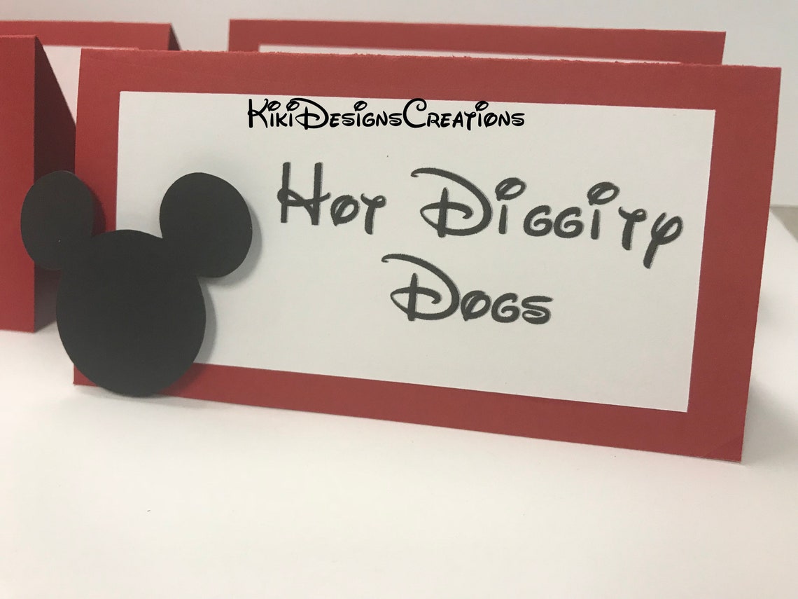 Mickey Mouse Place Cards Seating Cards Food Cards Food Tents - Etsy