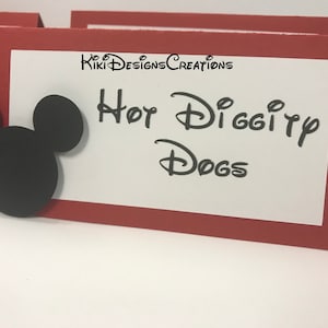 Mickey Mouse Plaatskaarten Zitplaatskaarten Voedselkaarten Voedseltenten Aangepaste gepersonaliseerde Disney Clubhouse Mickey Mouse verjaardagsfeestdecoraties
