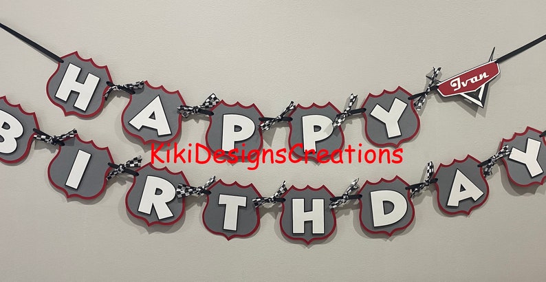 Cars Lightning McQueen Birthday Banner image 7