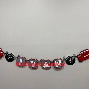 Cars Lightning McQueen Birthday Banner image 3