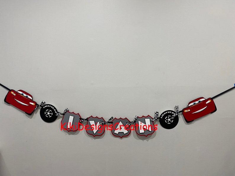 Cars Lightning McQueen Birthday Banner image 3