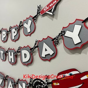 Cars Lightning McQueen Birthday Banner image 5