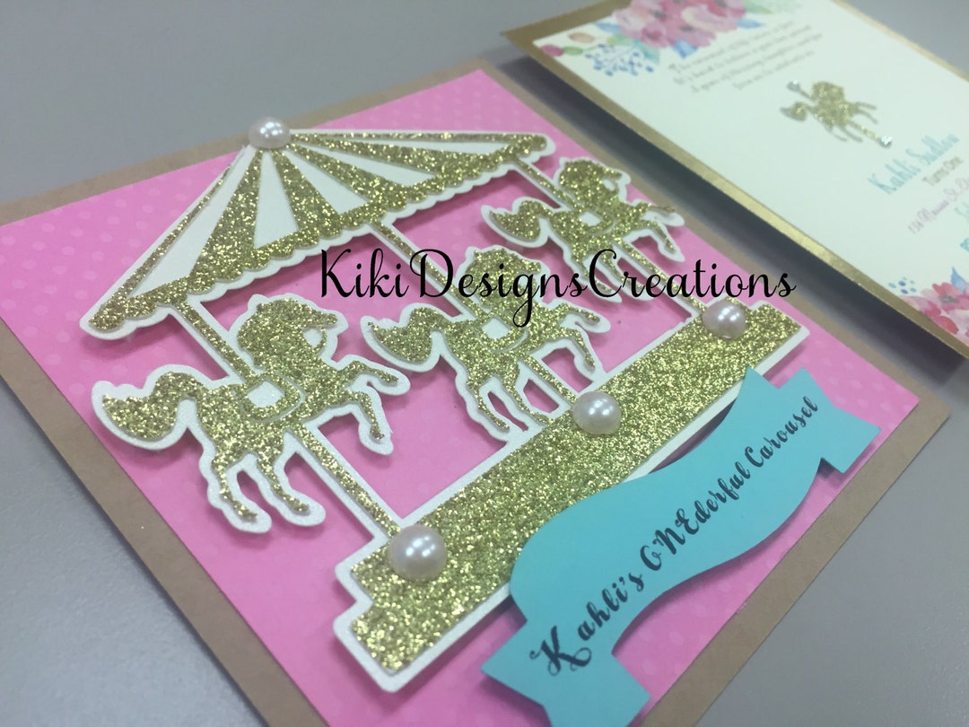 Carousel Invitations Carnival Birthday Custom Invitations - - Etsy