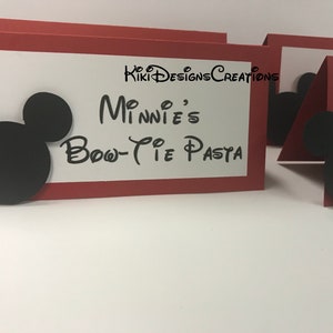Mickey Mouse Place Cards Seating Cards Food Cards Food Tents Custom ...
