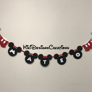 Mickey Mouse Gloves, Pants and NAME Birthday Banner