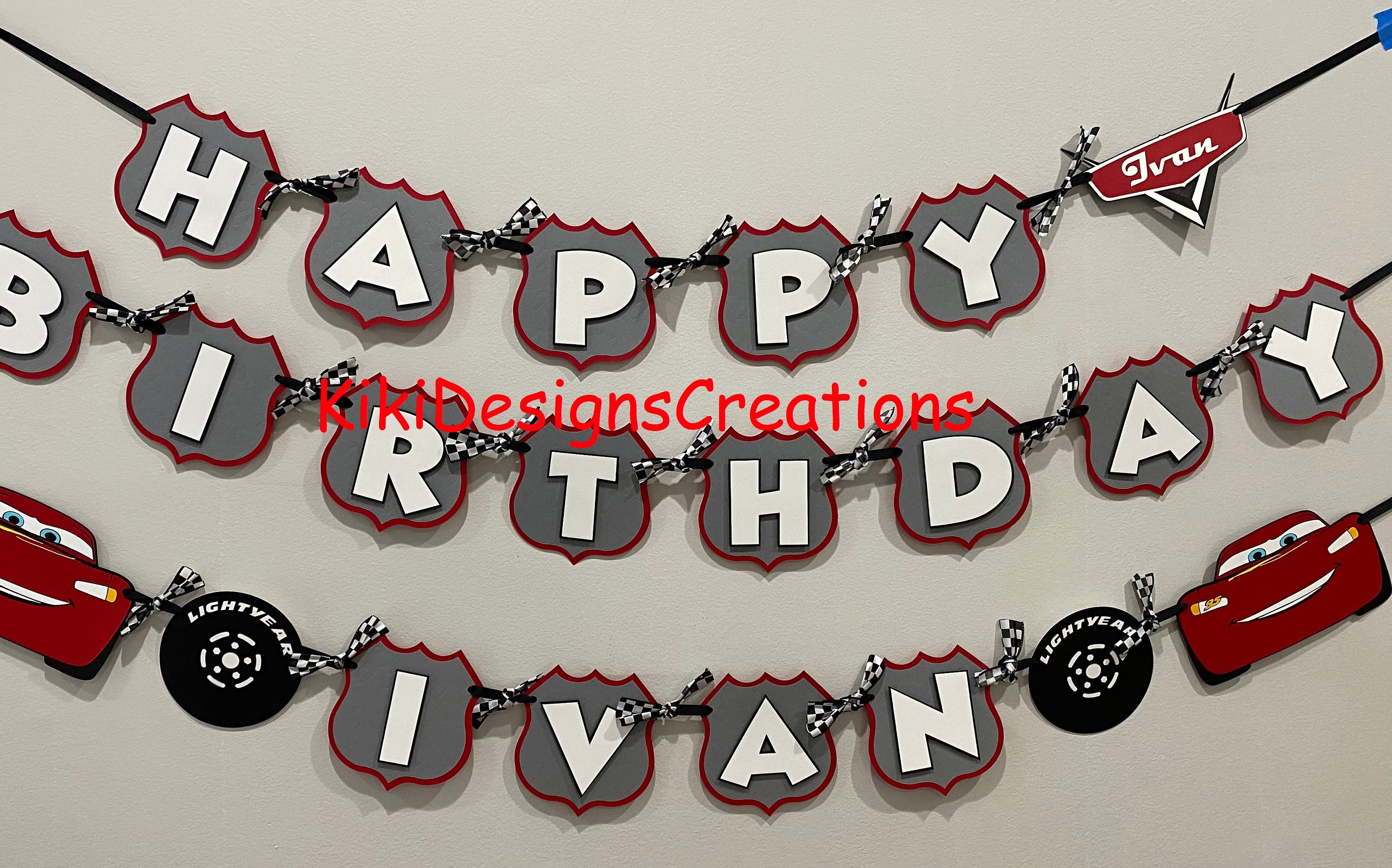 Cars Lightning Mcqueen Birthday Banner - Etsy