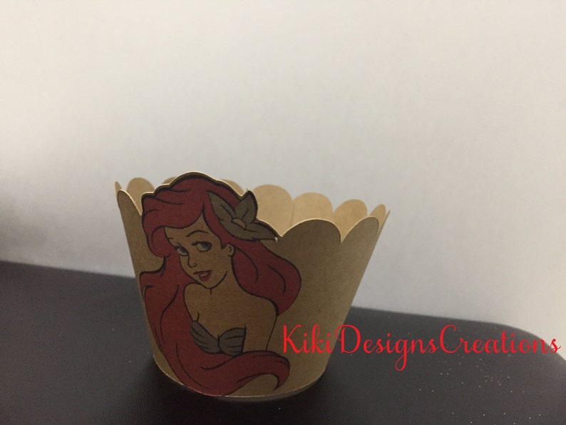 Cupcake Wrappers, Cupcake Holders, Little mermaid cupcake wrappers, Birthday Party, Wedding, Shower, All Occasion, Set of 12, Standard Size image 2