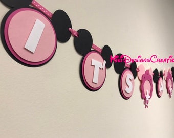 Its A Girl Minnie Mouse Baby Shower Banner /Minnie / Garland / Sign / Decoration / Party / Minnie and Mickey Mouse / Twins / Disney