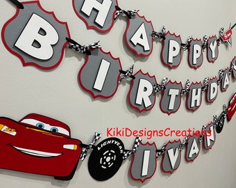 Cars Lightning McQueen Birthday Banner