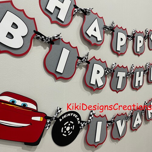 Cars Backdrop Banner Cars Birthday Party Banner Cars Party Etsy