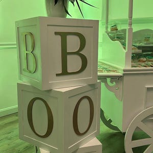 Decoraciones para baby shower con bloques de bebé, decoración para baby shower, bloques de bebé, bloques de letras de madera. imagen 4