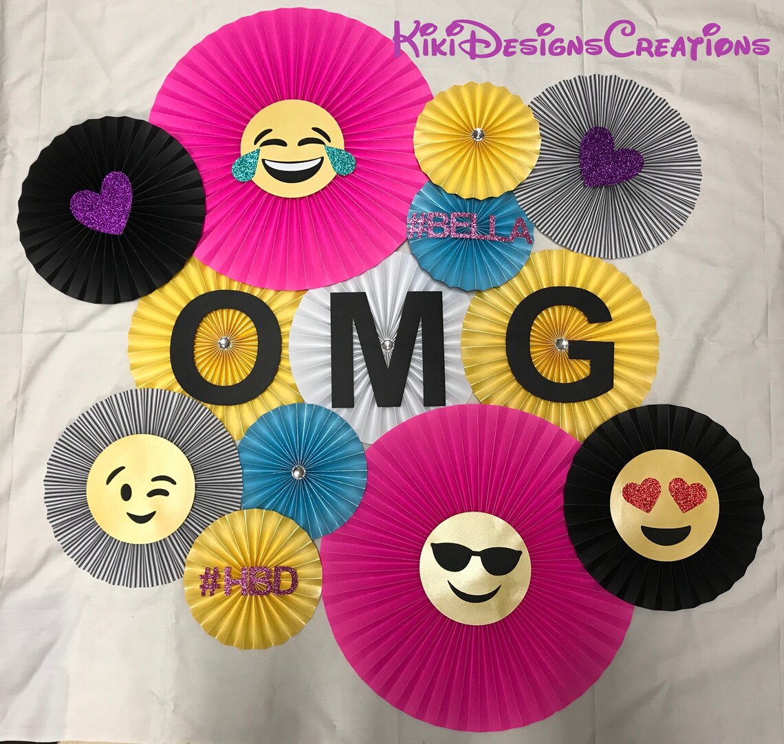 Emoji Party Paper Fan Emoji Photo Backdrop Emoji Party Decor Etsy
