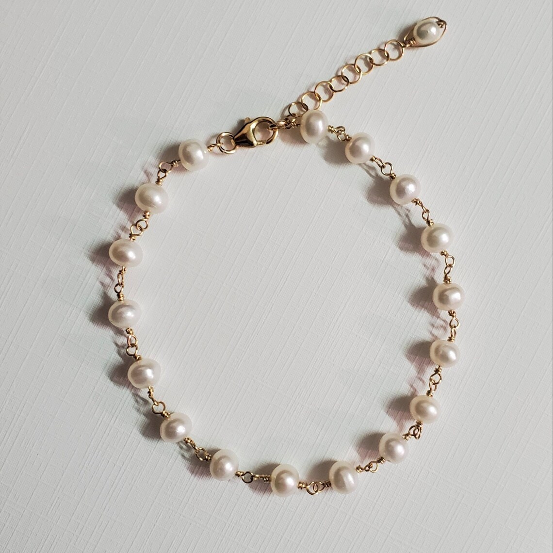 White gold and pearl bracelet Clearance